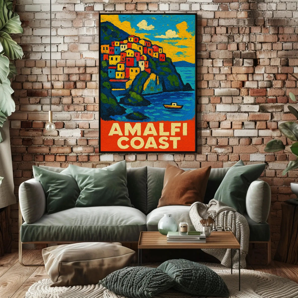 Amalfi Coast Poster Wall Art 18x24 Coastal Decor Print