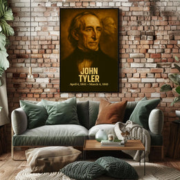 John Tyler Presidential Poster Vintage Analog Film Aesthetic Wall Art Portrait Historical US President Print