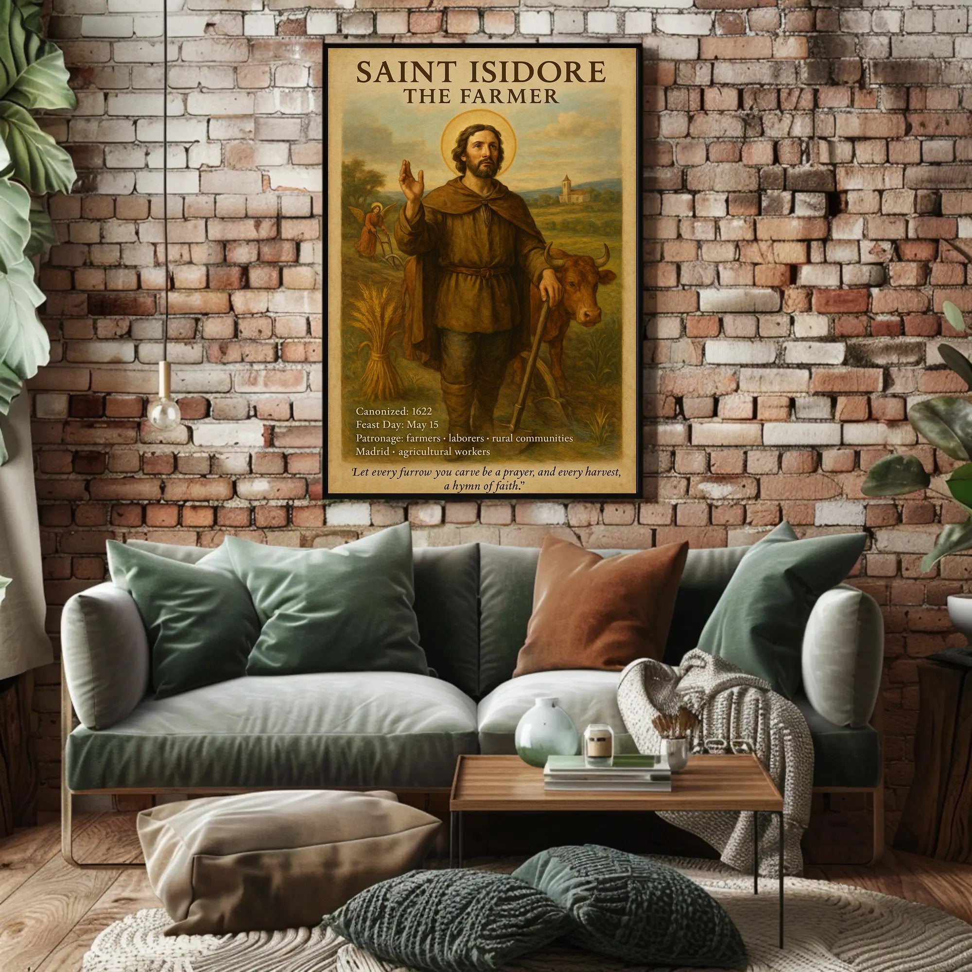Saint Isidore Iconography: Serene Heritage Art Poster