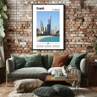 Kuwait Cityscape: Modernity and Tradition Travel Poster PosterGoat