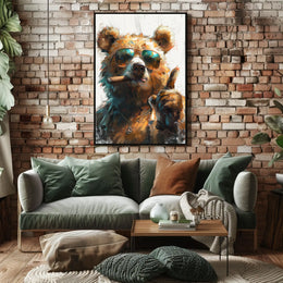 Cool Bear With Attitude Poster