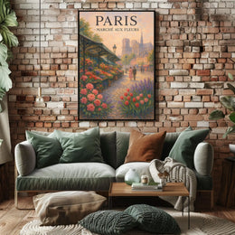 Paris Marché Aux Fleurs Poster