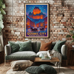 Quebec City Winter Fairytale Poster