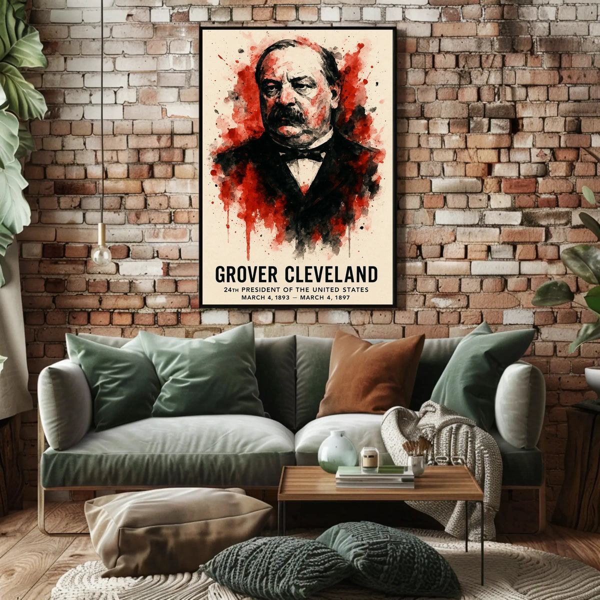Grover Cleveland Watercolor Art: Historical or Presidential Poster