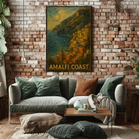 Amalfi Coast Poster Wall Art Print for Coastal Decor