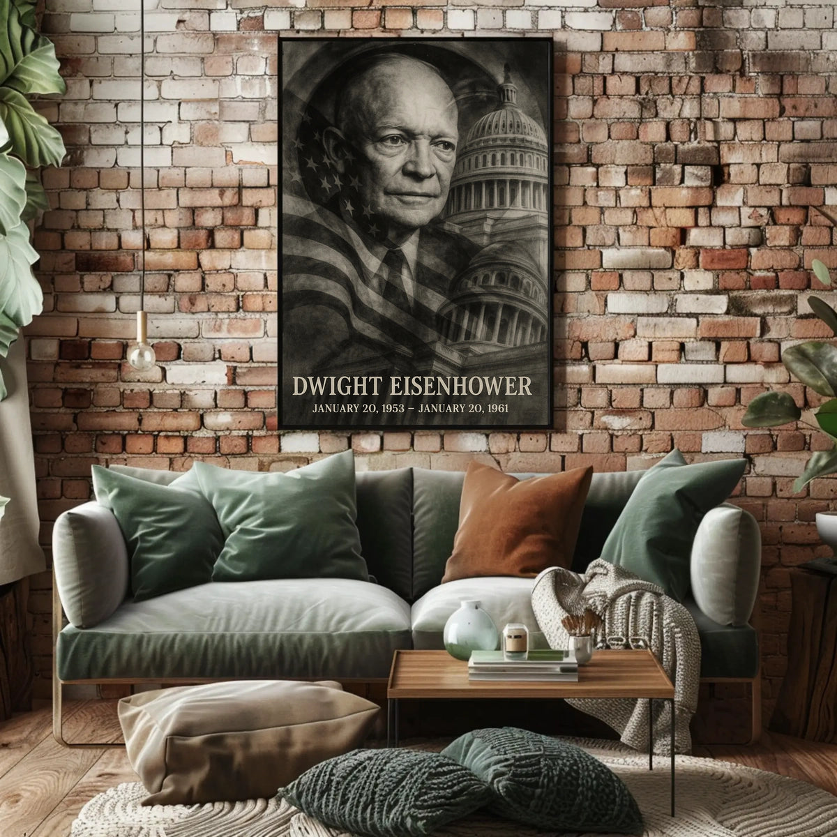 Dwight D. Eisenhower 34th President of the United States Double Exposure Poster