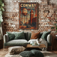 Conway Arkansas Vintage Charm Scenic Travel Souvenir Retro Heritage Wall Decor Poster