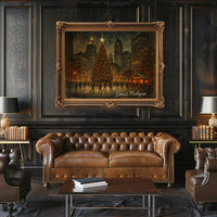 Holiday Skating in Detroit Poster