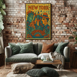 New York Vibes Poster 18x24 Cityscape Wall Art Print
