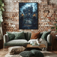 Gothic Haunted Mansion Atmosphere Victorian Era Cultural Heritage Poster