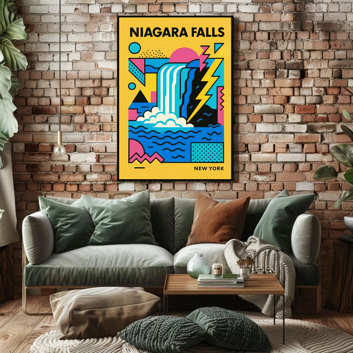 Niagara Falls New York Modern Abstract Poster