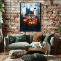 Gothic Ominous Castle Halloween-Themed Cultural Poster