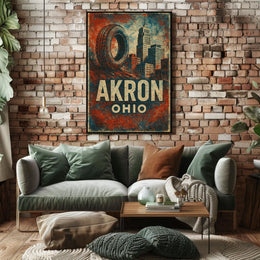 Akron Rubber City Urban Realism Poster
