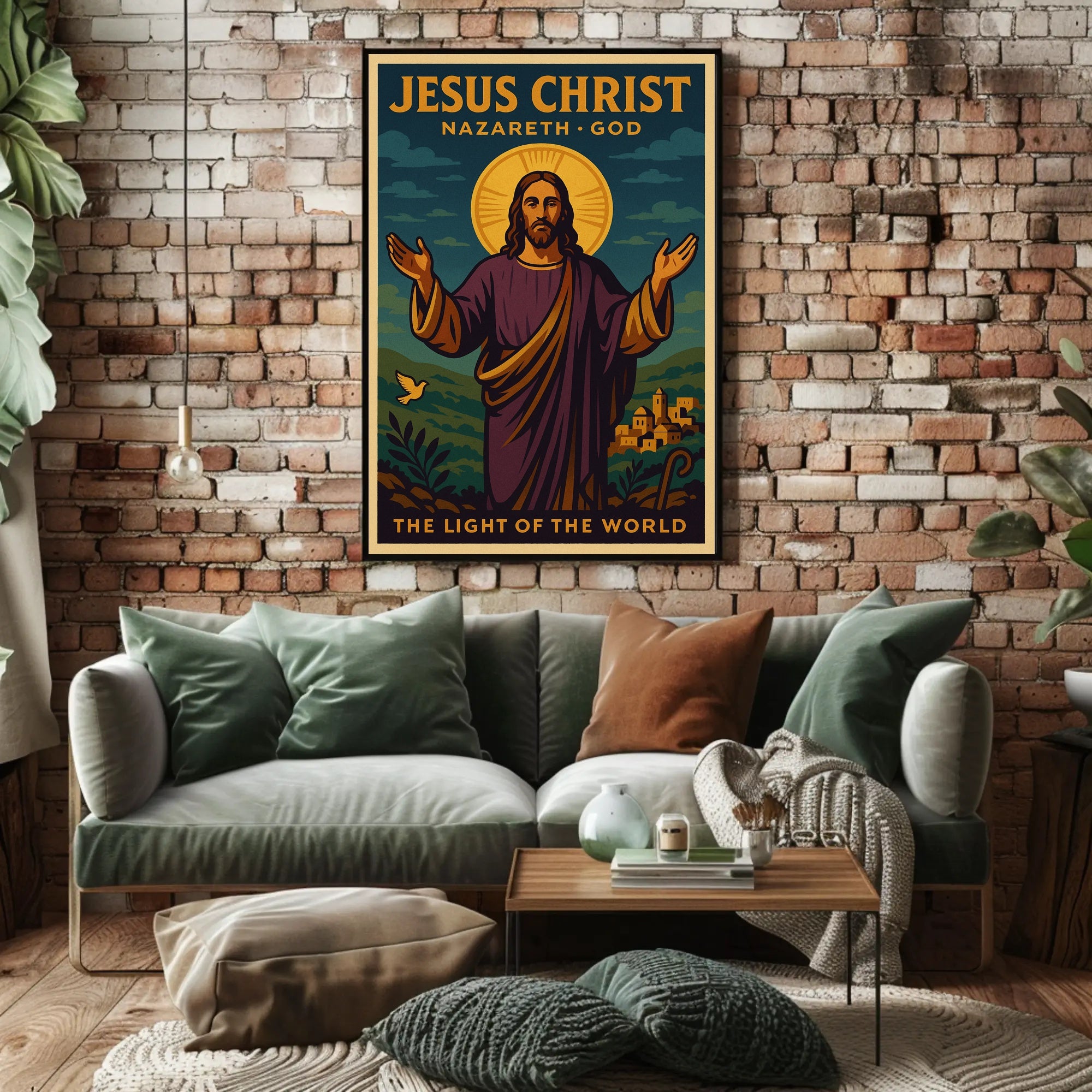 Jesus Christ Vintage Illustration: Motivational or Quote Poster