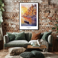 Ganges Sunrise in Varanasi Cultural Heritage Poster PosterGoat