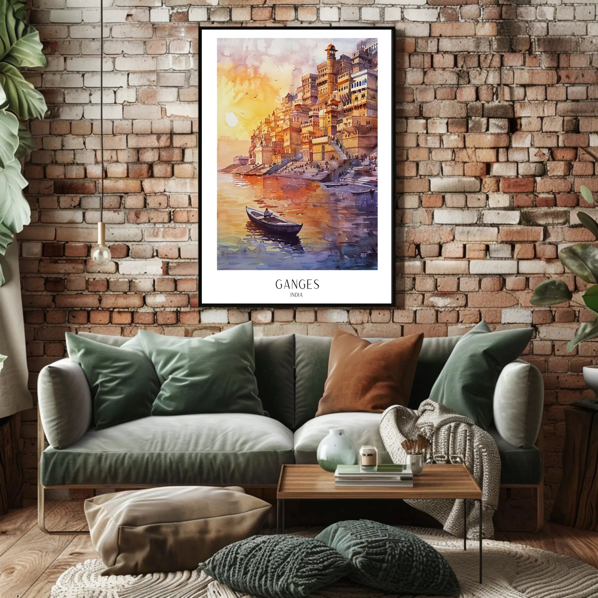 Ganges Sunrise in Varanasi Cultural Heritage Poster PosterGoat