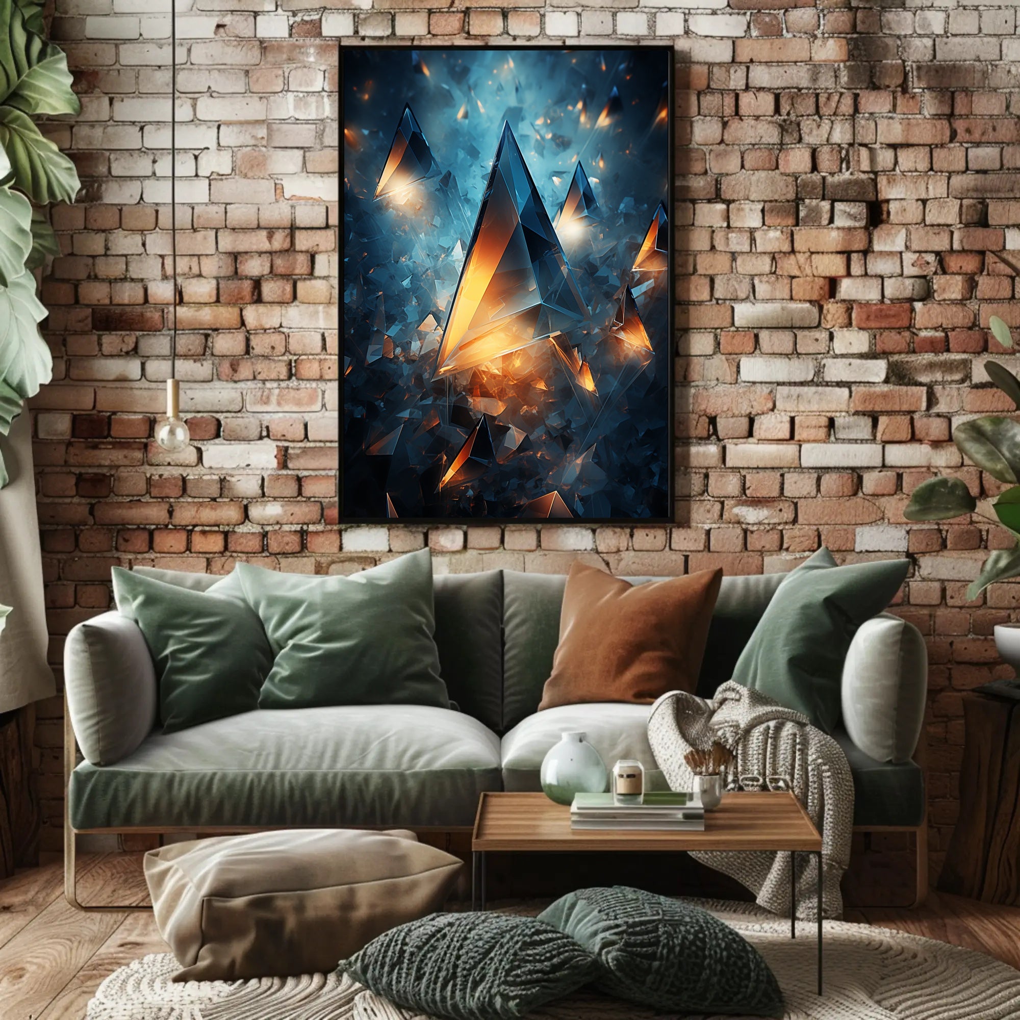 Shattered Light Abstract Geometric Art Poster