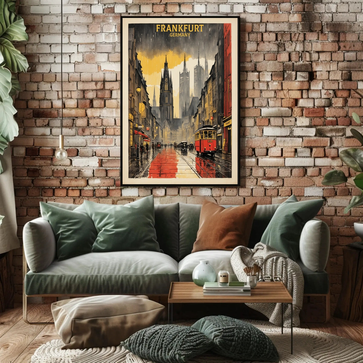 Frankfurt in the Rain Poster