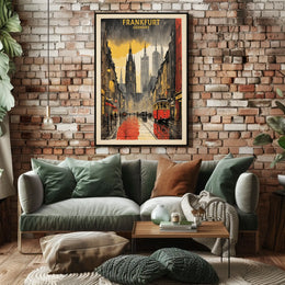 Frankfurt in the Rain Poster