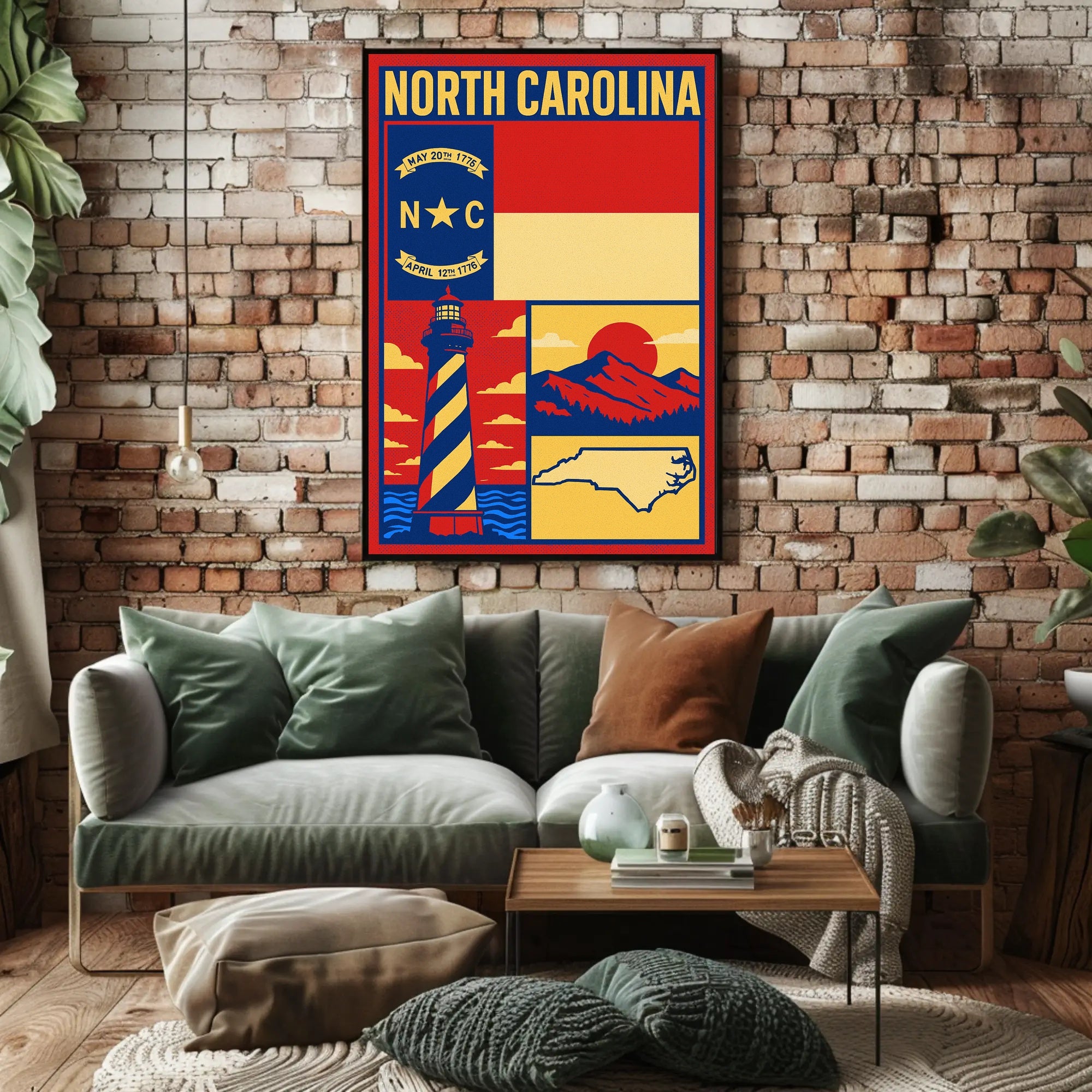 North Carolina Heritage Poster PosterGoat