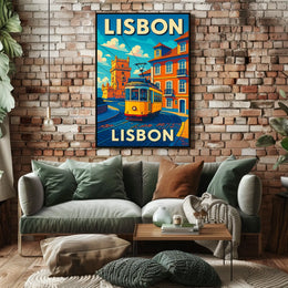 Lisbon Vintage Travel Vintage Poster