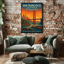 San Francisco Travel Poster Vintage City By The Bay