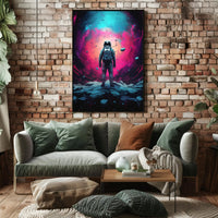 Cosmic Astronaut Adventure Art Print - Futuristic Sci-Fi Poster