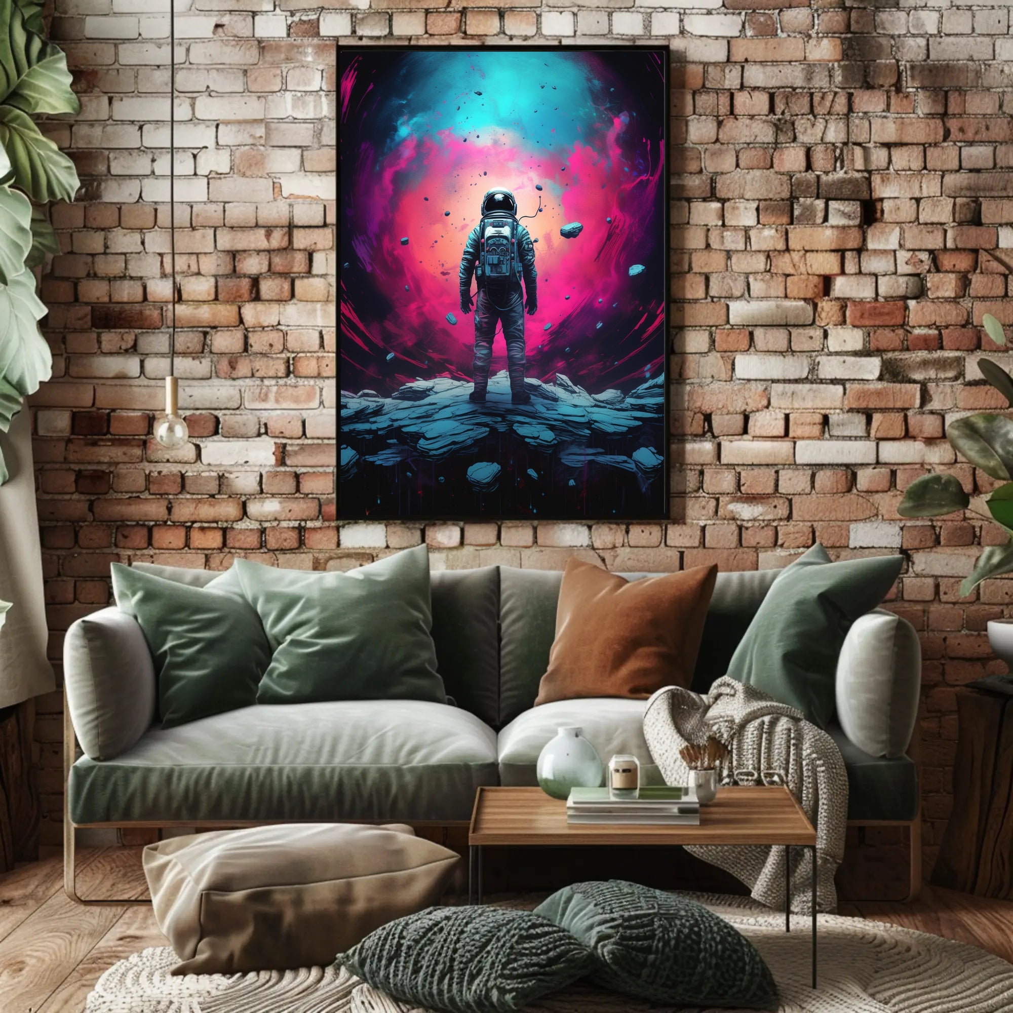 Cosmic Astronaut Adventure Art Print - Futuristic Sci-Fi Poster