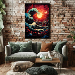 The Great Wave At Sunset Poster PosterGoat