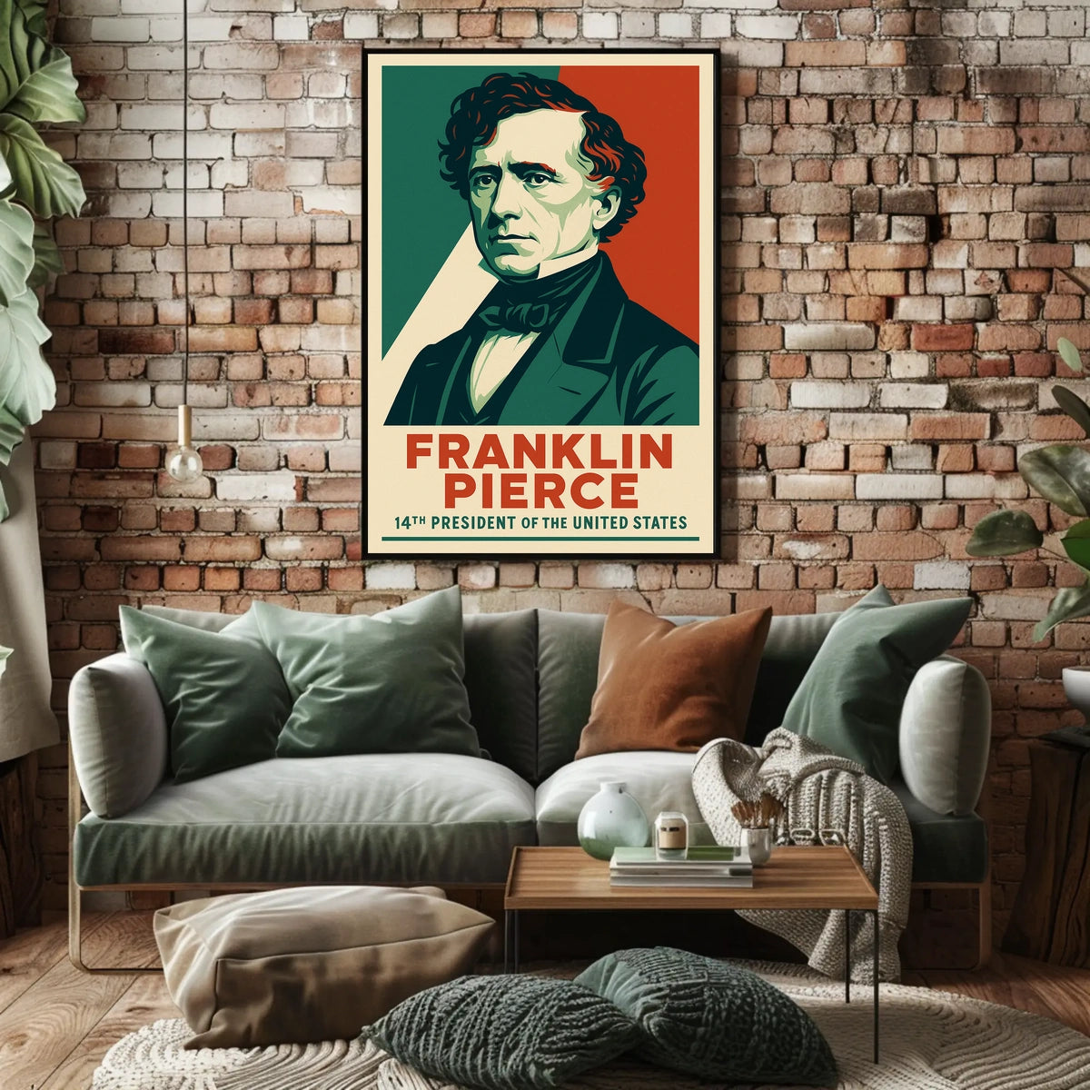 Franklin Pierce Patriotic Art Poster Historical Presidential Poster