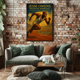 Jesse Owens 1936 Olympics Vintage Motivational Poster