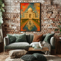 Taj Mahal Vibrant Art Print Cultural or Heritage Poster