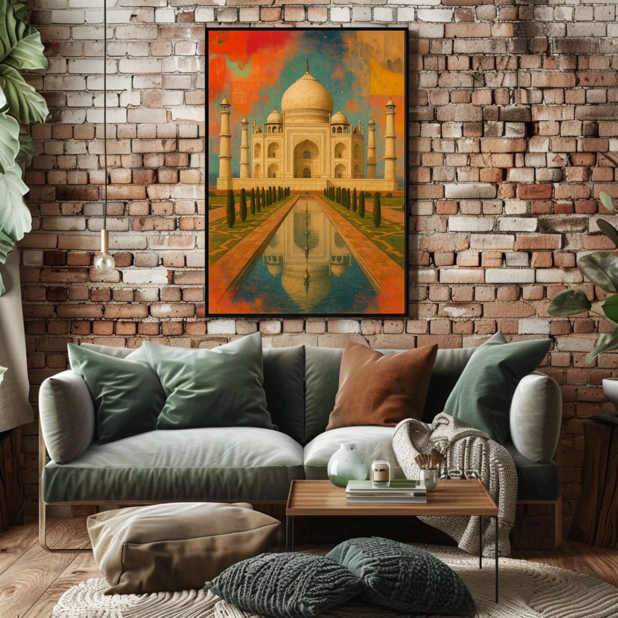 Taj Mahal Vibrant Art Print Cultural or Heritage Poster