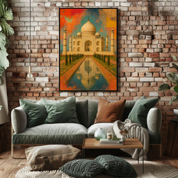 Taj Mahal Vibrant Art Print Cultural or Heritage Poster