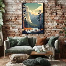 Yosemite Vintage Travel Poster Wall Art Print