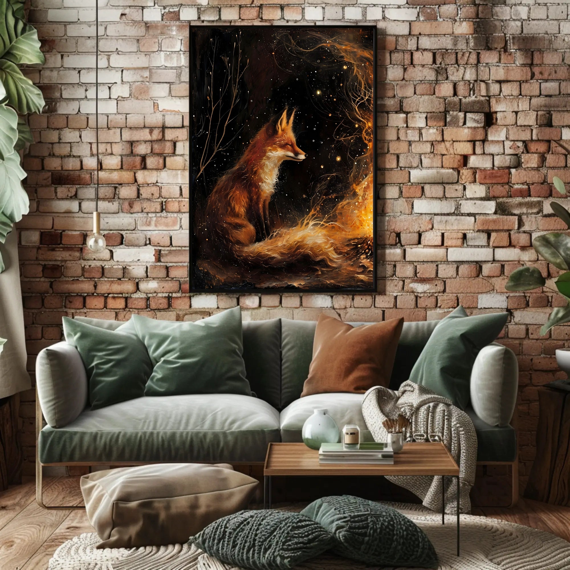 Enchanted Fox By The Fire William Morris Art Poster