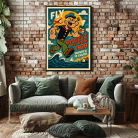 Popeye Vintage Poster Print 1929 Wander In Color