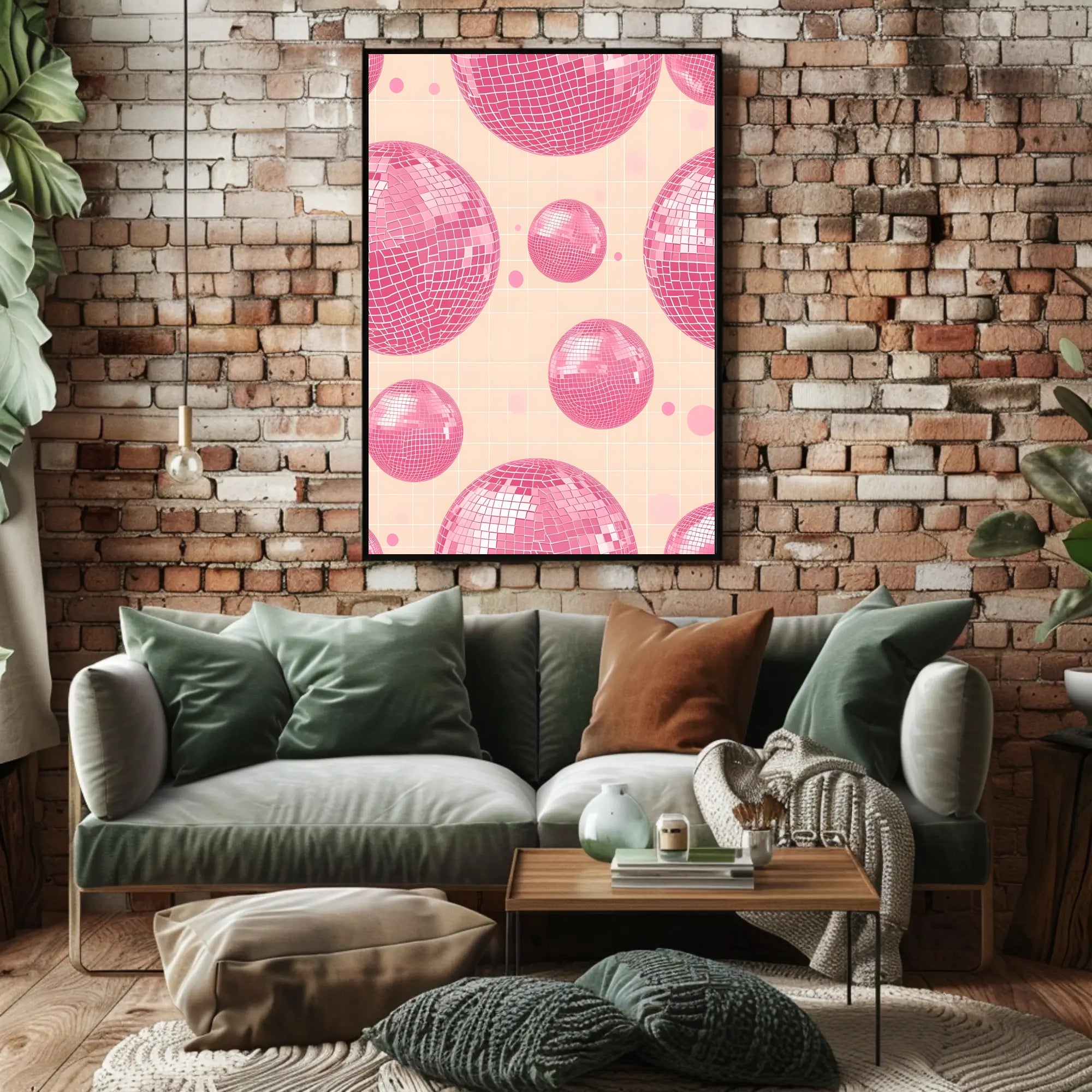 Pink Disco Balls Pop Culture Poster PosterGoat