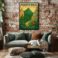 Puerto Rico Vintage Travel Poster: The Enchanted Isle