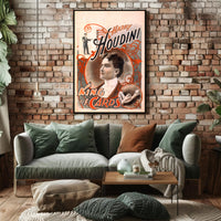 Harry Houdini Magic Performer Vintage Historical Poster