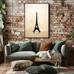 Eiffel Tower Silhouette Minimalist Paris Travel Art Poster