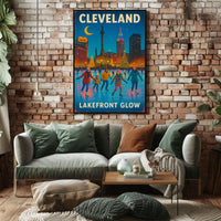 Cleveland Lakefront Glow Poster