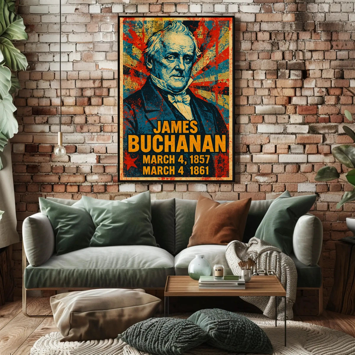 James Buchanan 15th President of the United States Street Art Mashup Poster