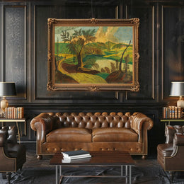 Idyllic European Countryside Landscape: Abstract or Artistic Poster