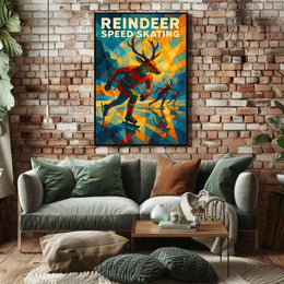 Reindeer Speed Skating Poster