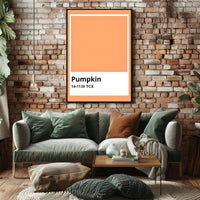 Minimalist Pumpkin Color Swatch Modern Artistic Poster PosterGoat
