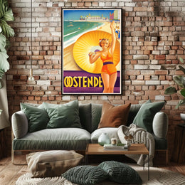 Ostende Belgian Beach Destination Poster
