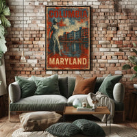 Columbia Maryland Cityscape Urban Landscape Wanderlust Souvenir Wall Art Decor Poster