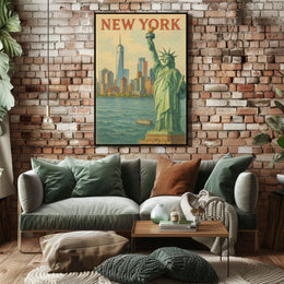 New York Cityscape Poster Urban Wall Art 18x24 Inches