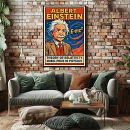 Albert Einstein Relativity Theory Vintage Educational Scientific Print Wall Art Scholarly Poster